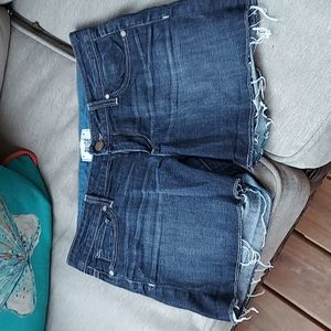 PAIGE Dark Blue Jean Shorts